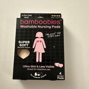 New Bamboobies Washable Nursing Pads Hearts Super Soft 4 Pack OC23